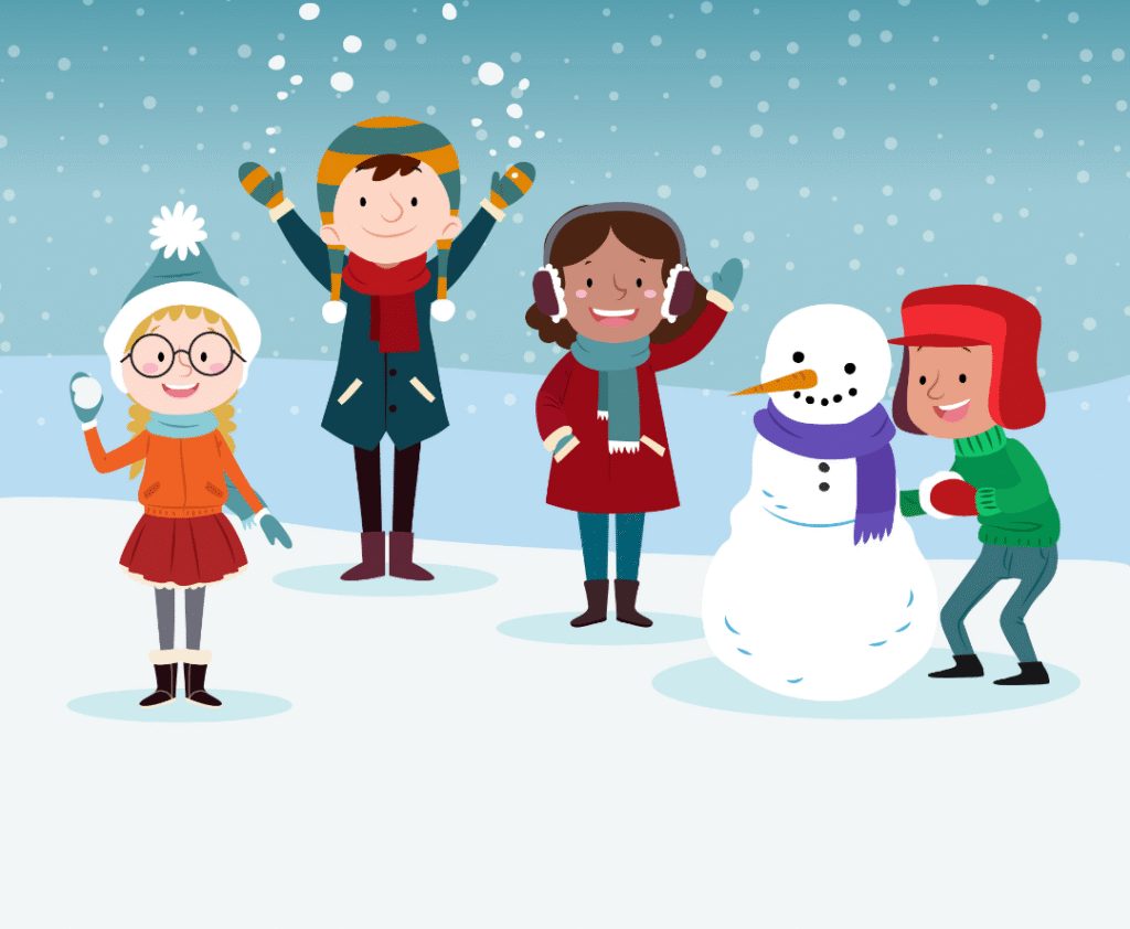 December: kinderen spelen buiten
