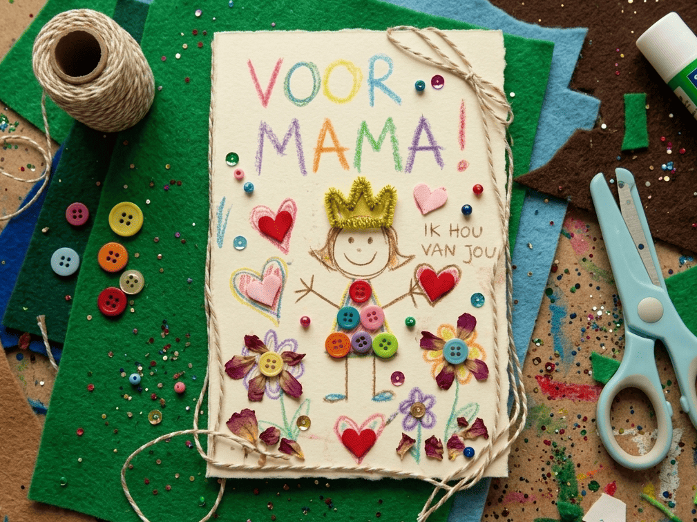 Moederdag cadeau knutselen - Eigen Moederdag kaart maken