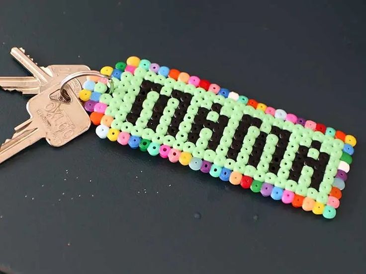 Moederdag cadeau - Moederdag sleutelhanger maken met strijkkralen