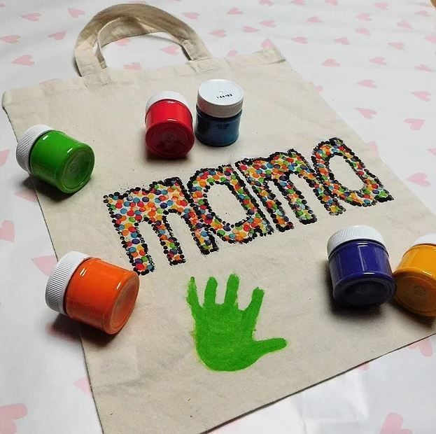 Canvastas versieren voor Moederdag - Moederdag cadeau knutselen